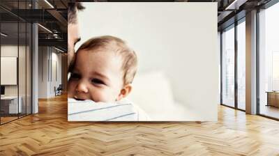 Father holding his baby girl Wall mural