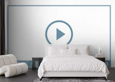 Gray play button on digitally generated screen Wall mural