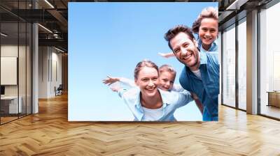 happy parents with their children Wall mural