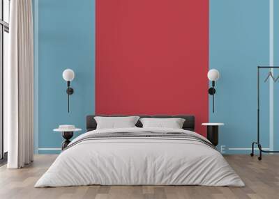 Hydropunk, a world above text and grey frame over red rectangle on blue Wall mural