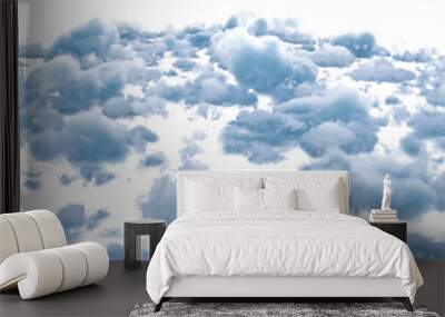 Image of blue and grey fluffy clouds Wall mural