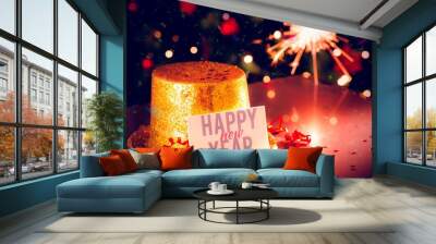 table at new years eve celebration Wall mural