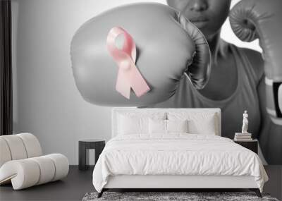 Woman for fight against breast cancer Wall mural