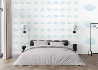 100 Set of icons such as cloude, cloude Wall mural