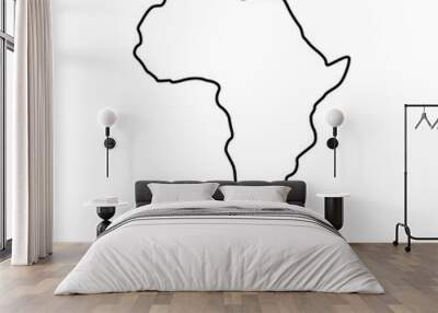 african continent outline on white background Wall mural