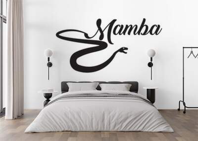 black mamba logo isolated on white background , colorful vector icon, brand sign & symbol for your business Wall mural