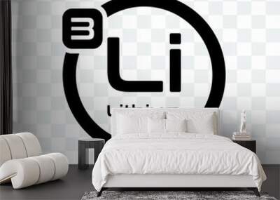 lithium vector icon isolated on transparent background, lithium logo design Wall mural