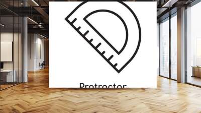 Protractor icon vector sign and symbol isolated on white background, Protractor logo concept Wall mural