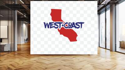 west coast vector icon isolated on transparent background, west coast logo design Wall mural