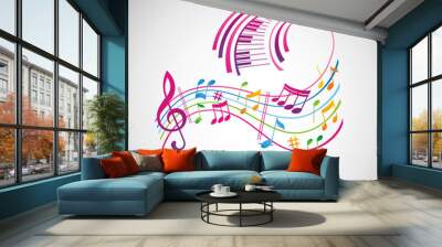 Colorful music background. Wall mural