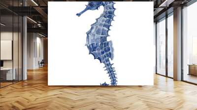 Dark blue seahorse. Underwater world. Wall mural