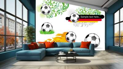 set of soccer ball. Wall mural