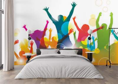 young people on the party . Wall mural