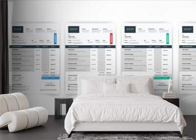 Minimal Creative Corporate Business invoice Template. Invoice For your Business Print ready Invoice Vector template Design Wall mural