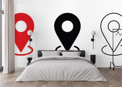 Location pointer sign vector illustration. Map direction marker Wall mural