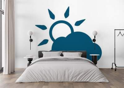 cloud covers the sun icon stock vector illustration flat design Wall mural