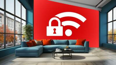 lock wifi icon stock vector illustration flat design Wall mural