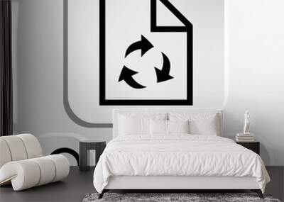 paper recycling icon stock vector illustration flat design Wall mural