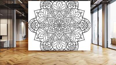 Adult coloring page Mandala.Hand drawn illustration.ornament design for coloring page Wall mural