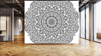 Anti-stress coloring book page for adults Anti-stress coloring book page for adults. Hand drawn illustration Wall mural