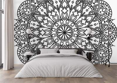 Mandalas for coloring book color pages.Vector abstract mandala pattern. Wall mural