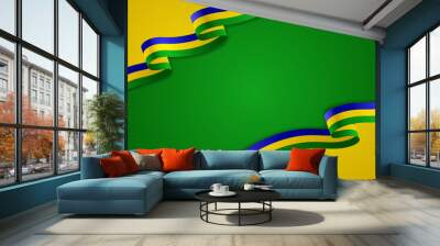 Abstract background with shapes with the colors of the flag of Brazil Wall mural