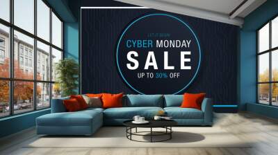 Cyber Monday Sale background with space for your text Wall mural