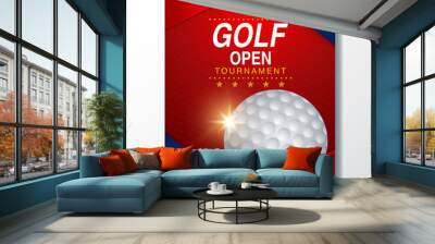 Golf Poster Vector. Sport Event Announcement. Banner Advertising. Professional League Wall mural