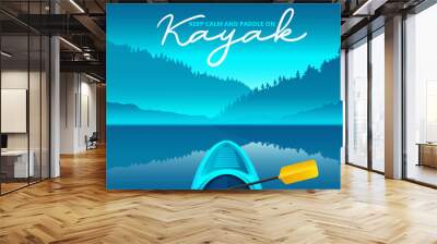 kayak vector illustration, kayaking water sport. Vector illustration Wall mural