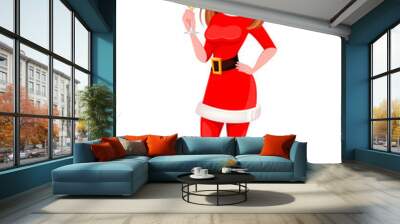 Beautiful woman in Santa Claus costume Wall mural