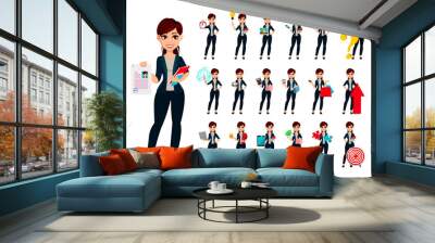 Young beautiful business woman Wall mural