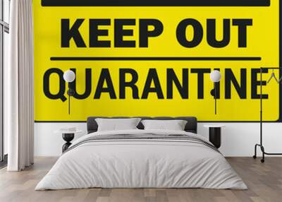 Caution keeps out quarantine vector yard sign design template. Pandemic Novel Corona Virus 2020. Wall mural