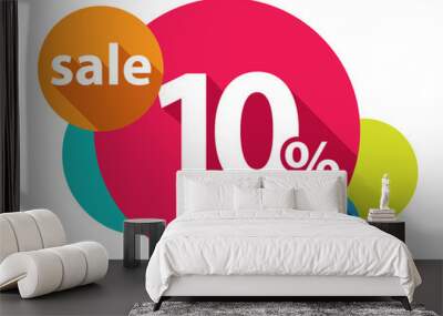 10% discount logo colorful circles Wall mural