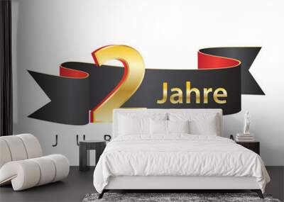 2 jahre jubiläum schwarz logo Wall mural