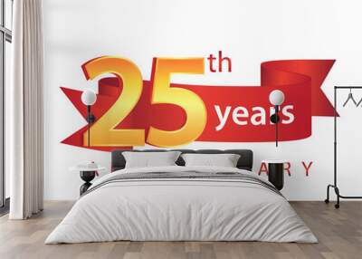 25 ribbon anniversary logo Wall mural