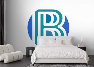 B Letter lines Circle Logo Wall mural