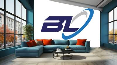 BL Letter Swoosh Label Logo Wall mural