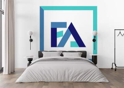 FA Square Ribbon letter Logo Wall mural