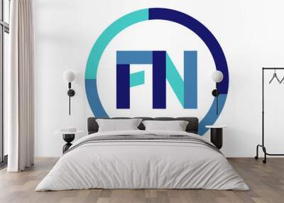 FN Global Circle Ribbon letter Logo Wall mural