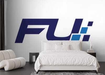 FU digital letter logo Wall mural