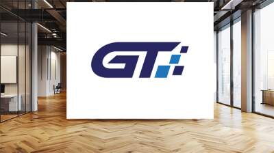 GT digital letter logo Wall mural