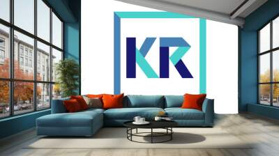 KR Square Ribbon Letter Logo Wall mural