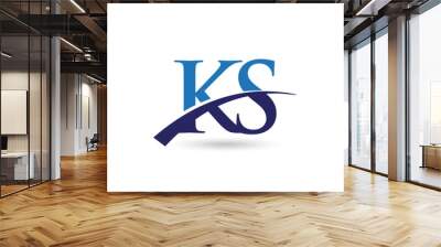 KS Logo Letter Swoosh Wall mural