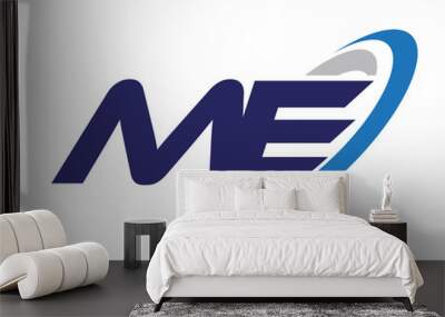 ME Swoosh Letter Logo Wall mural