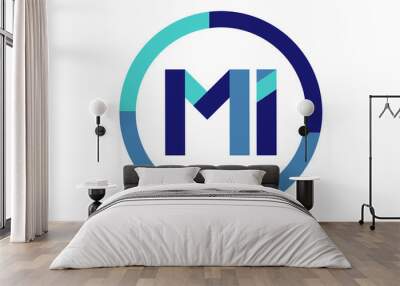 MI Global Circle Ribbon letter Logo  Wall mural