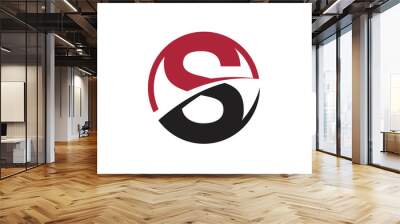 s letter logo swoosh circle Wall mural