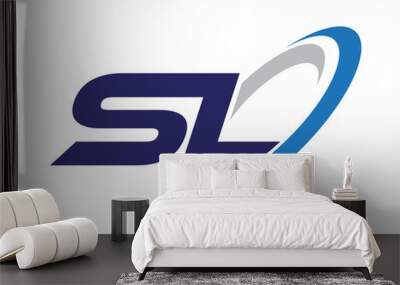 SL Letter Swoosh Label Logo Wall mural