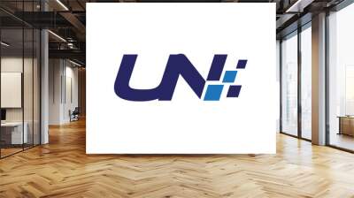 UN digital letter logo Wall mural