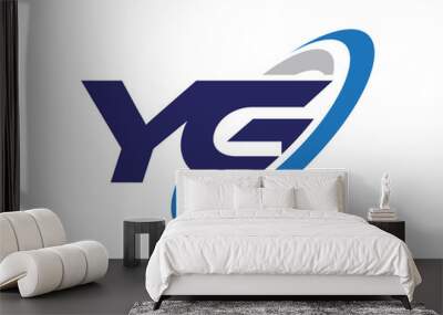 YG Letter Swoosh Group Logo Wall mural