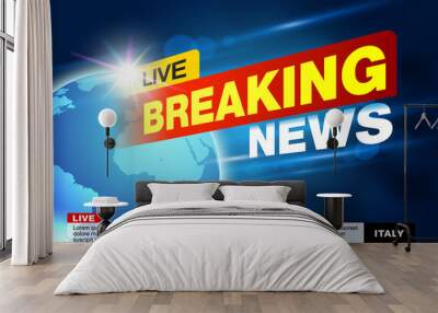 Report all events, urgent news all over the world. With a design template for the job News tv, breaking news, broadcast channel headline, news headlines, hotnews.  Wall mural